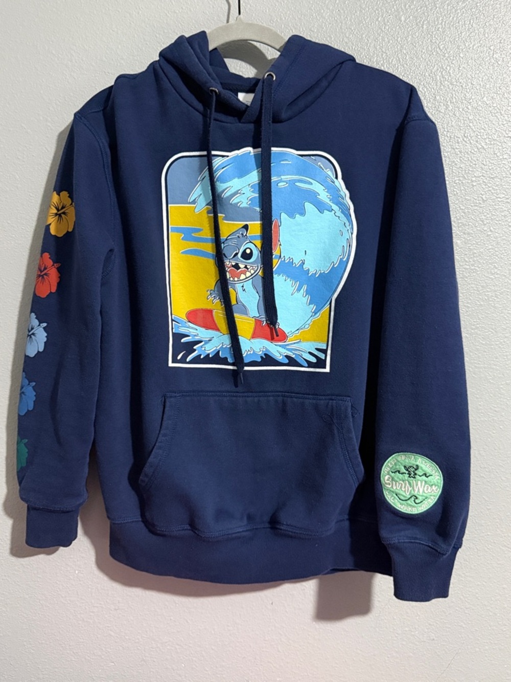 Disney Navy Crewneck Sweatshirt with Surf Stitch Graphic